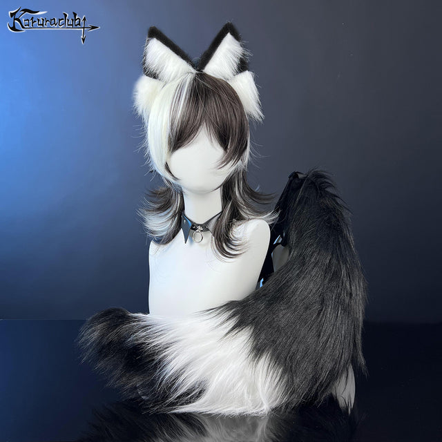 Black And White Short Wig KB01