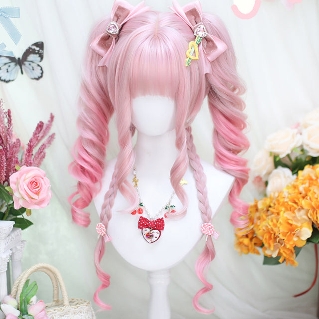 Pink gradient cosplay wig KW100