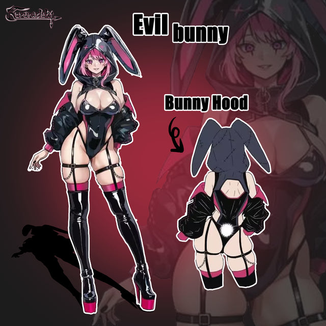 Cosplay Evil Bunny Lingerie KO50（5-Piece Set）