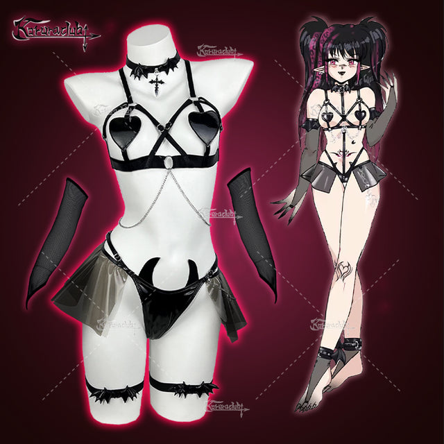 Cosplay Devil Dark Heart Lust Lingerie KO27 （6-Piece Set）