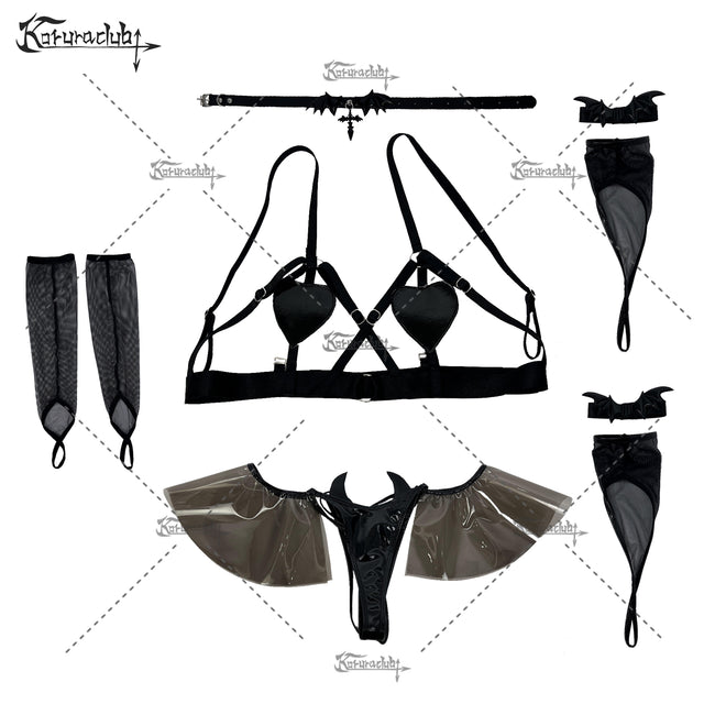 Cosplay Devil Dark Heart Lust Lingerie KO27 （6-Piece Set）