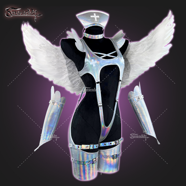 Cosplay Cyber Angel Silver Lingerie KO05（7-Piece Set）