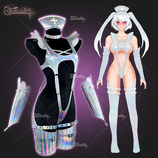 Cosplay Cyber Angel Silver Lingerie KO05（7-Piece Set）